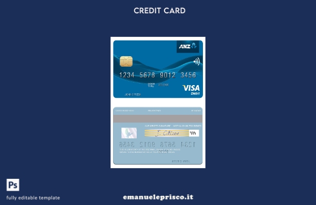 modello di carta di debito visto Samoa ANZ Bank in stile verificato